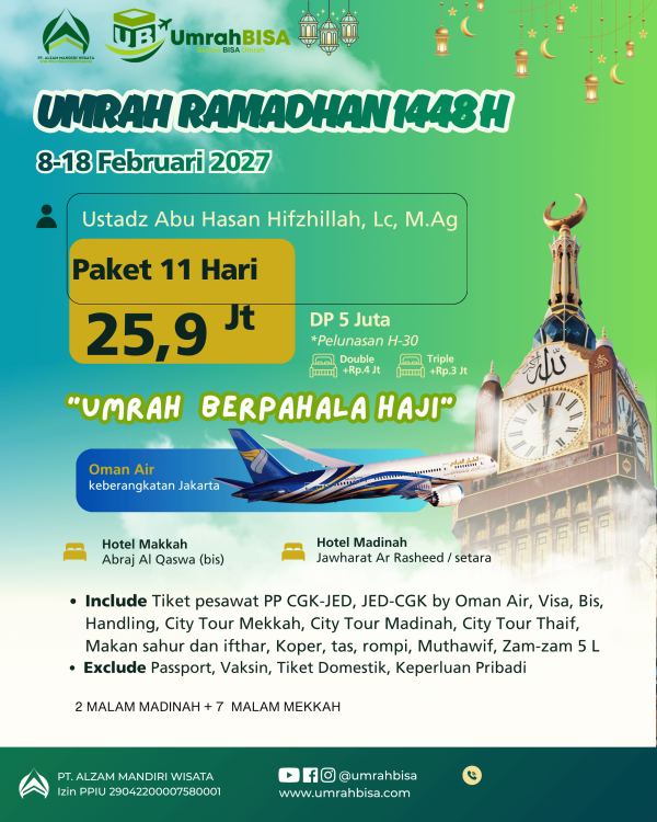 Brosur Umrah Ramadhan 8 - 18 Februari 2027