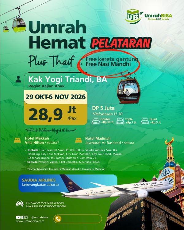 Brosur Umrah Hemat Pelataran 29 Oktober - 6 November 2026