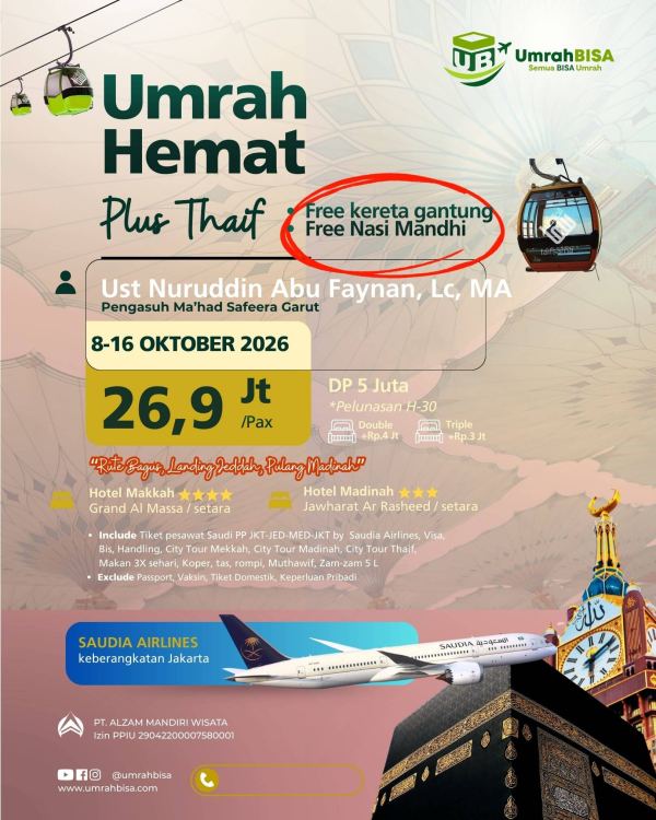 Brosur Umrah Hemat 8 - 16 Oktober 2026