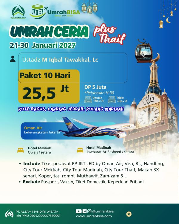 Brosur Umrah Ceria 21 - 30 Januari 2027