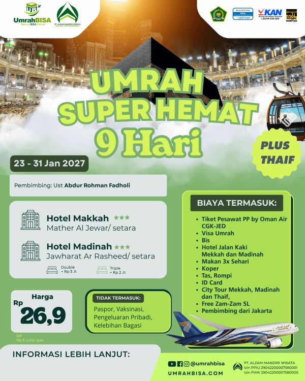 Brosur Umrah Super Hemat 23 - 31 Januari 2027