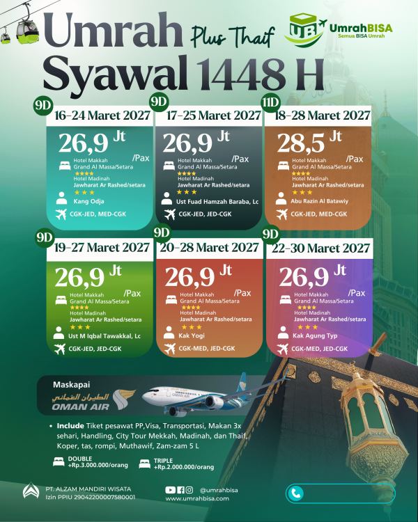 Brosur Umrah Syawal 16 - 24 Maret 2027