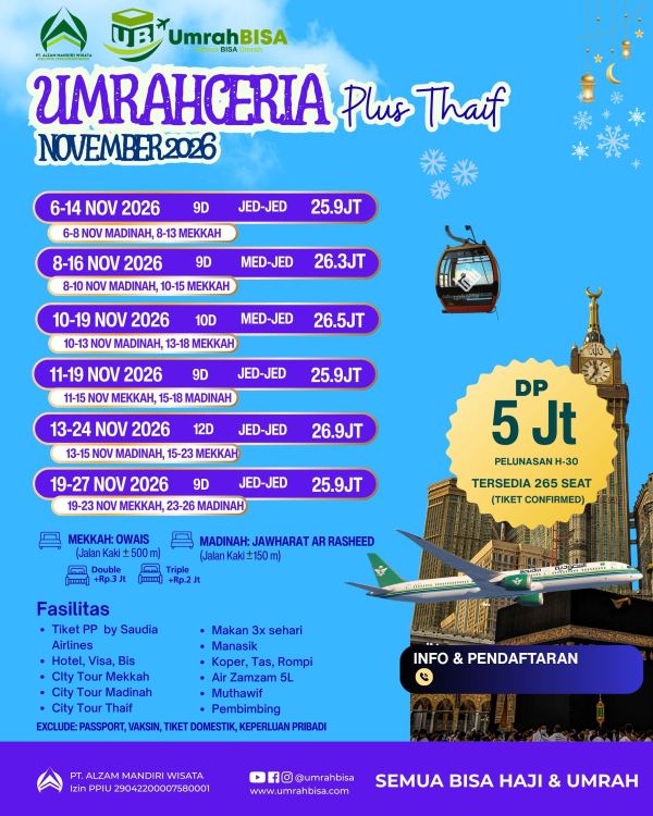 Brosur Umrah Ceria 6 - 14 November 2026
