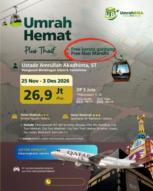 Brosur Umrah Hemat 25 November - 03 Desember 2026
