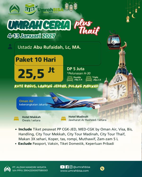 Brosur Umrah Ceria 04 - 13 Januari 2027