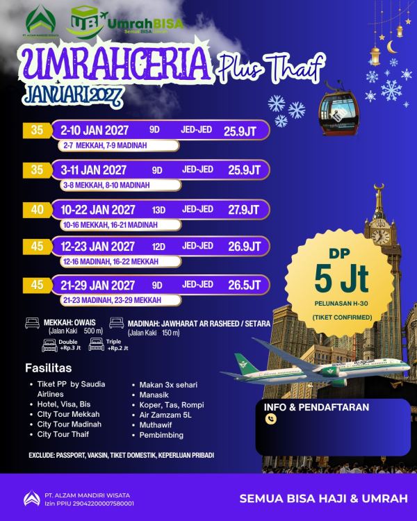 Brosur Umrah Ceria 02 - 10 Januari 2027