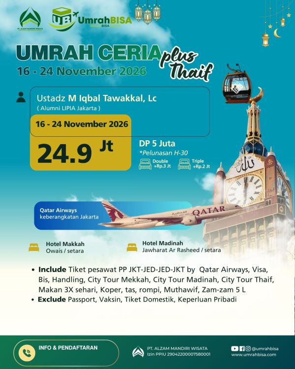 Brosur Umrah Ceria 16 - 24 November 2026
