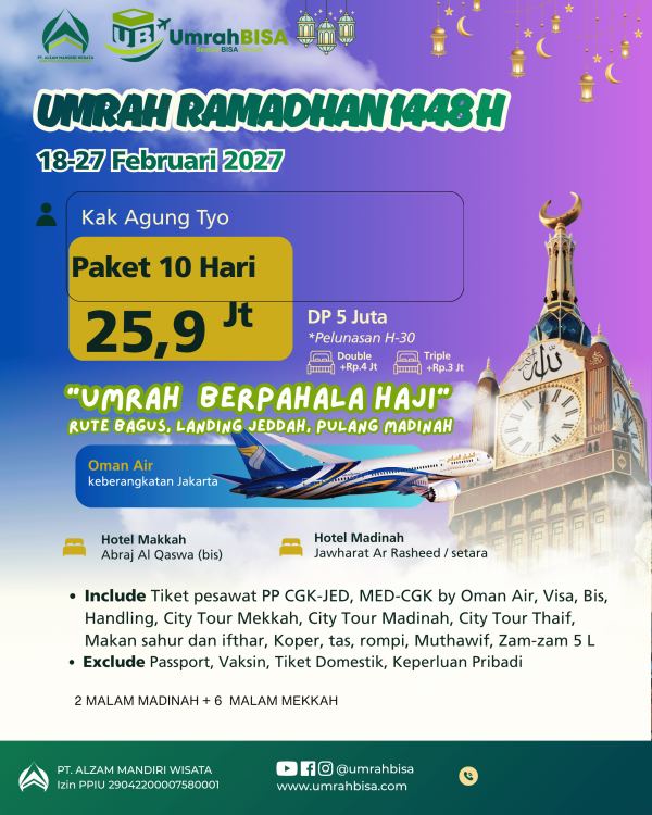 Brosur Umrah Ramadhan 18 - 27 Februari 2027