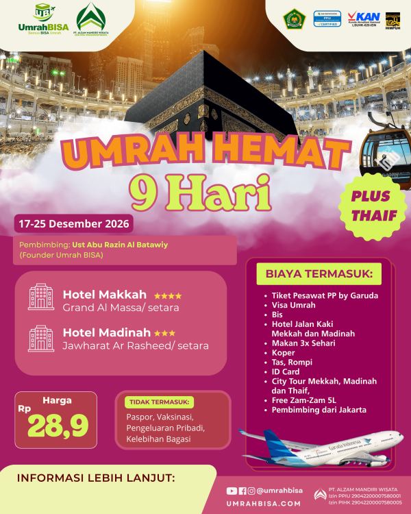 Brosur Umrah Hemat 17 - 25 Desember 2026