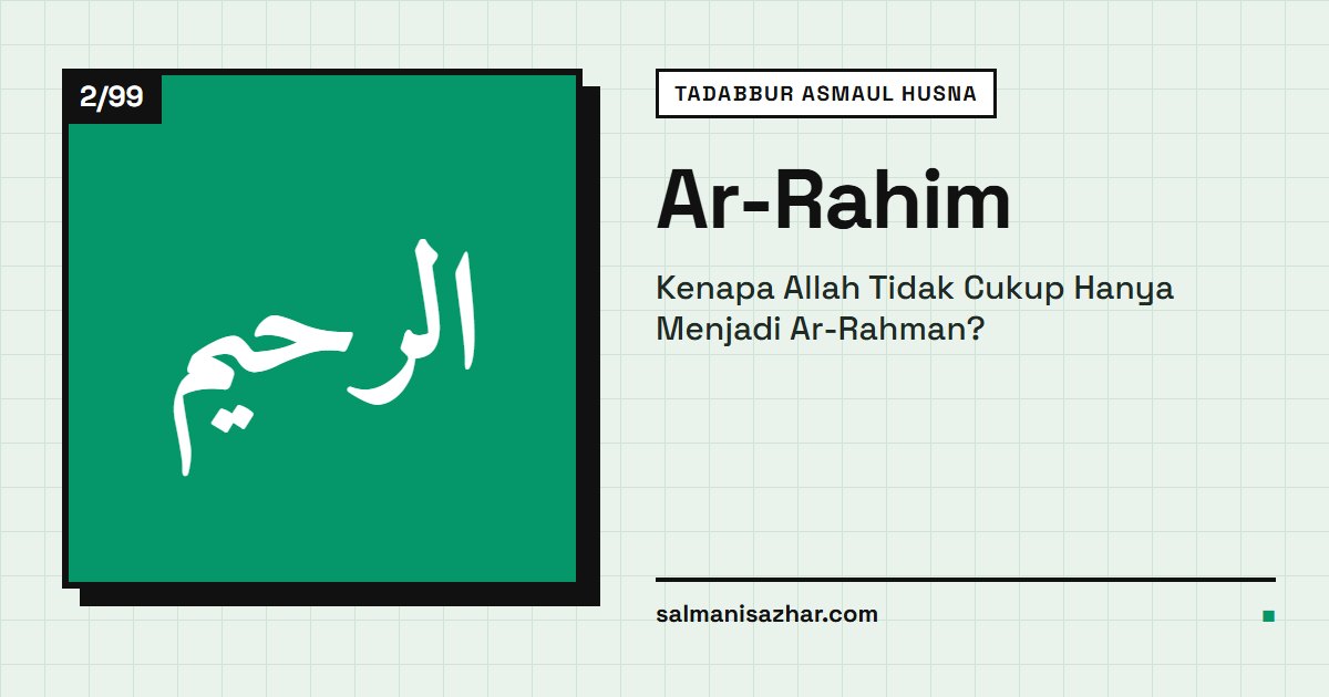 Sampul Tadabbur Asmaul Husna: Ar-Rahim, nama ke-2 dari 99