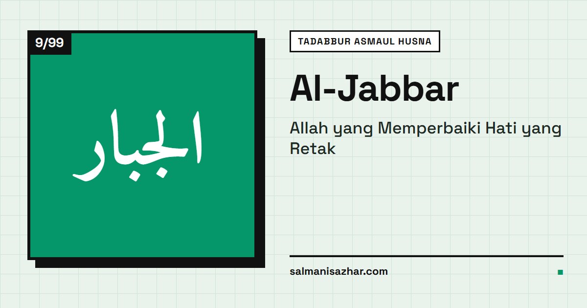 Sampul Tadabbur Asmaul Husna: Al-Jabbar, nama ke-9 dari 99