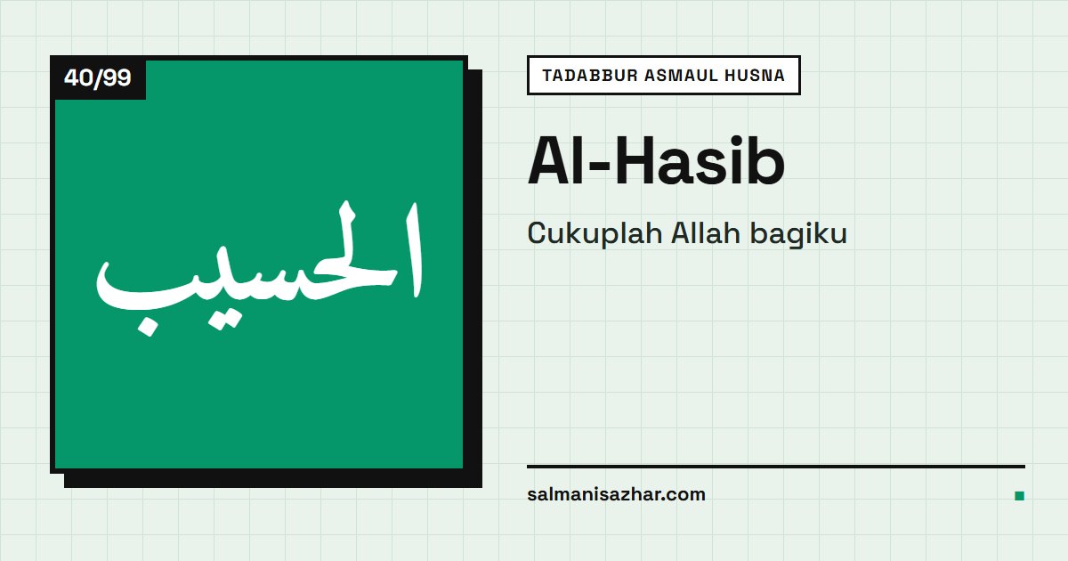 Sampul Tadabbur Asmaul Husna: Al-Hasib, nama ke-40 dari 99