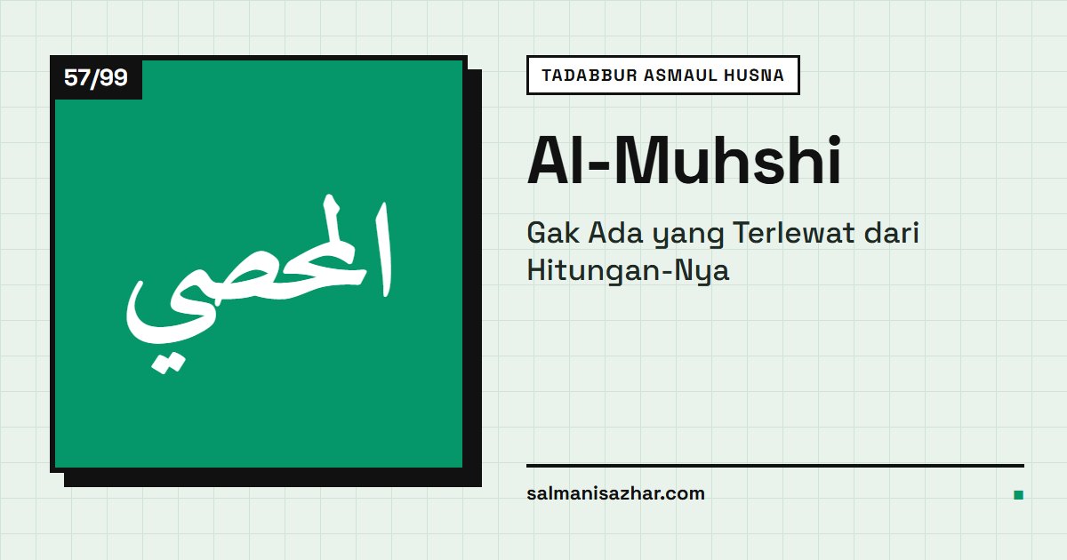 Al-Muhshi: Gak Ada yang Terlewat dari Hitungan-Nya